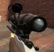 Sleek black sniper rifle with white handle Skin screenshot